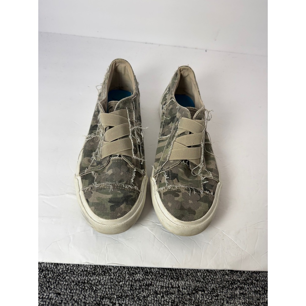 Blowfish Malibu Play Camo‎ Slip On Sneakers Distressed Canvas Green Mens 9.5
